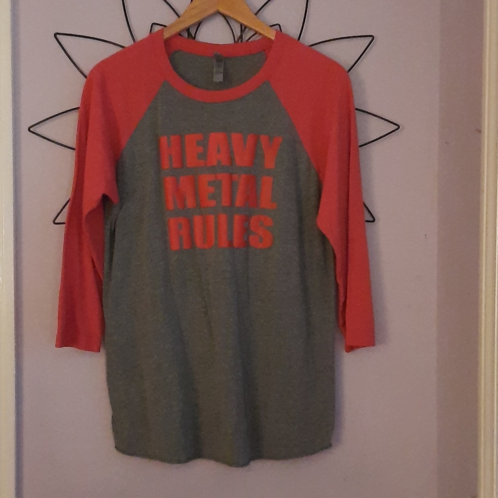 Womens M baseball tee Red Gray